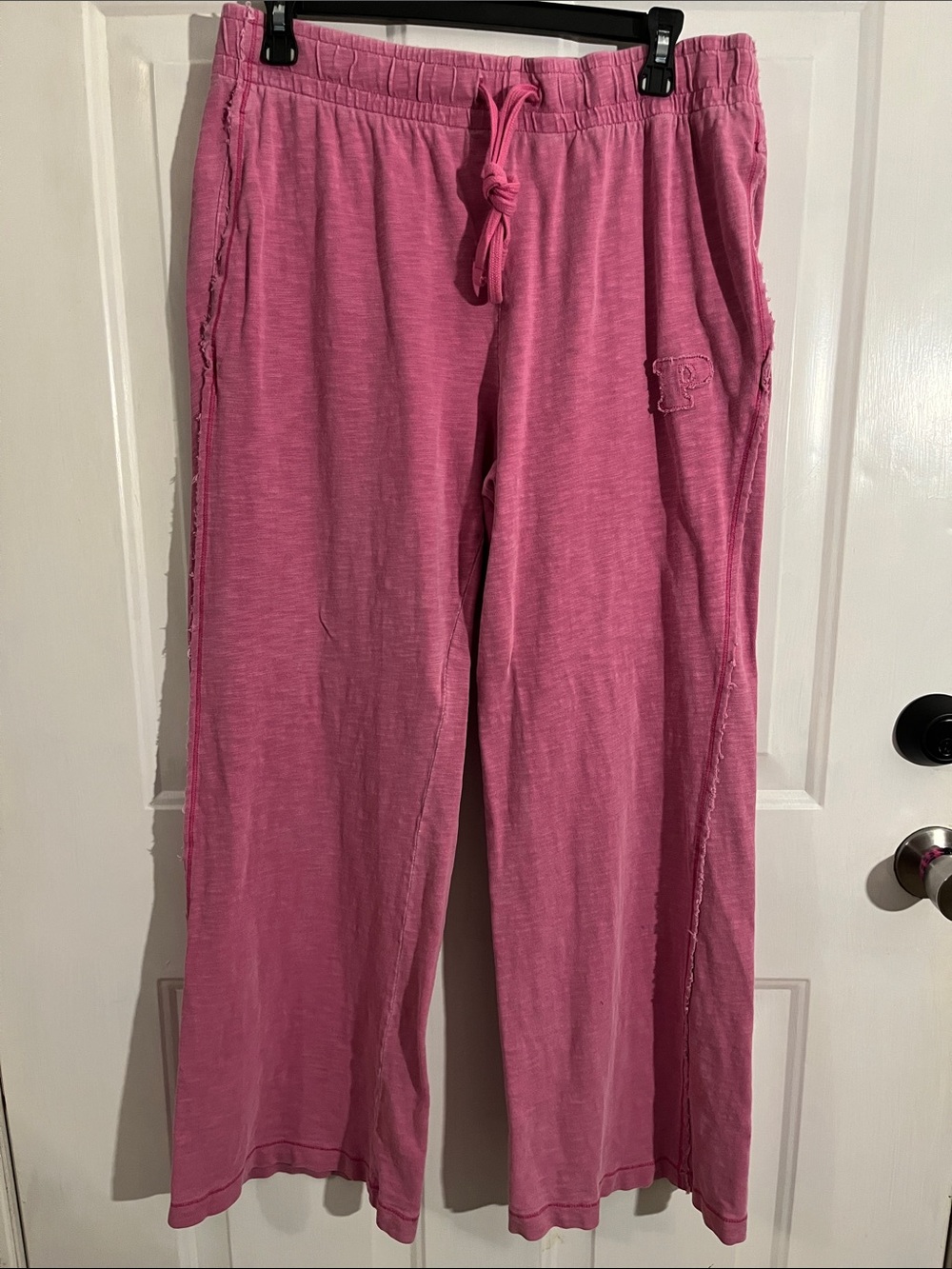 PINK Victoria's Secret Rose Pink Wide-Leg Drawstring Lounge Pants